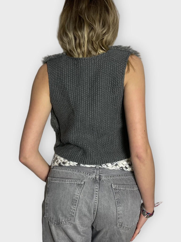 back view, Expressions Open Vest, vintage Y2K second hand piece