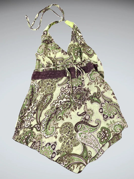front view, Soulmate Paisley Garden Top, vintage Y2K second hand piece