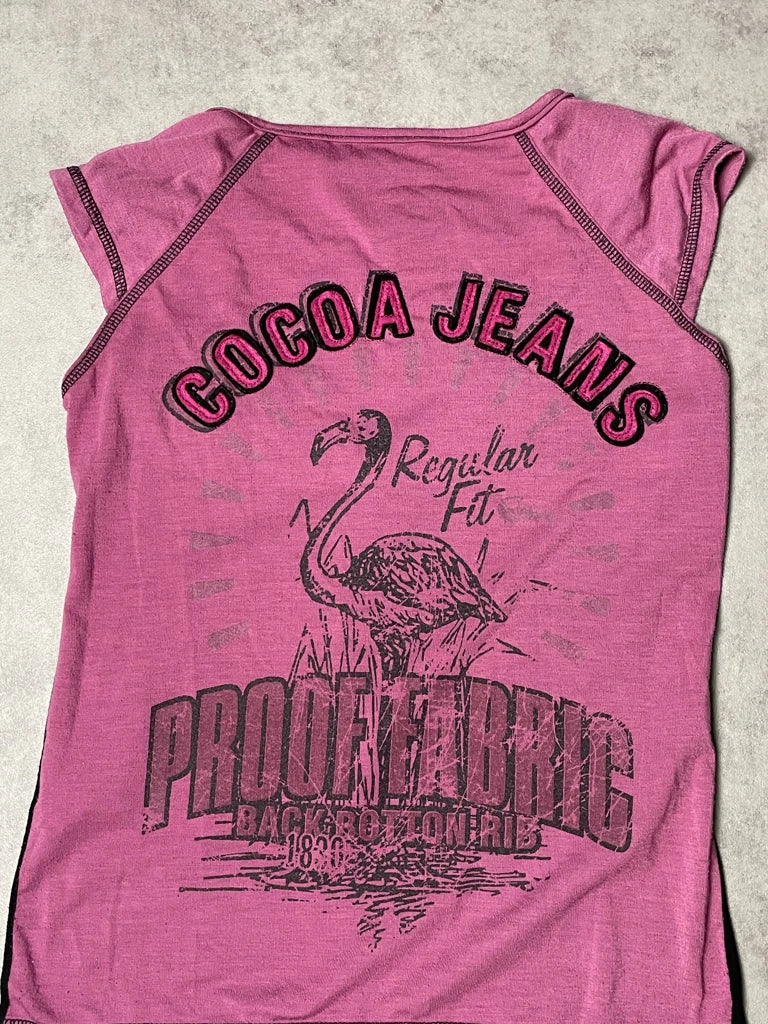 detail view, Pink Cocoa Top, vintage Y2K second hand piece, image 4