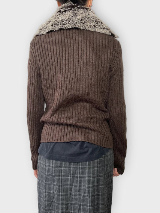 back view, John Richmond Fur Jacket, vintage Y2K second hand piece