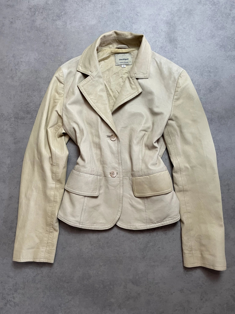 Vintage Conipel Genuine Leather Jacket in Deep Brown (M)