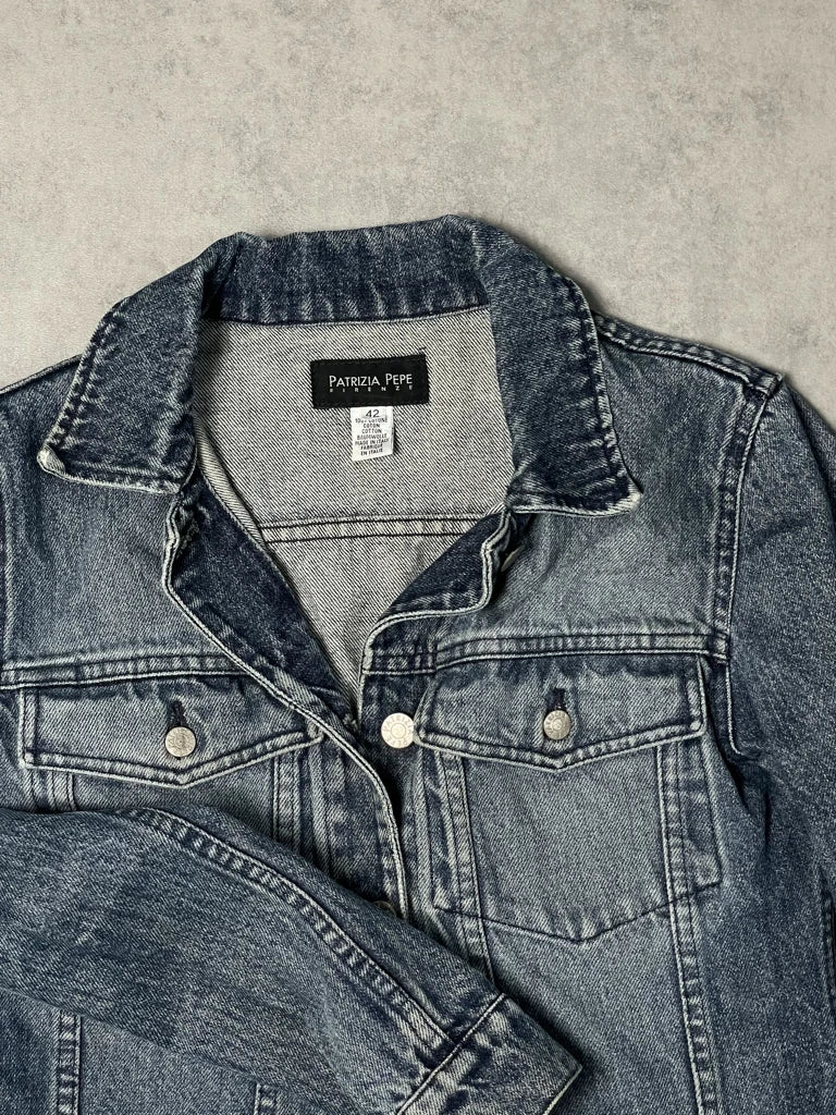 detail view, Patrizia Pepe Jeans Jacket, vintage Y2K second hand piece