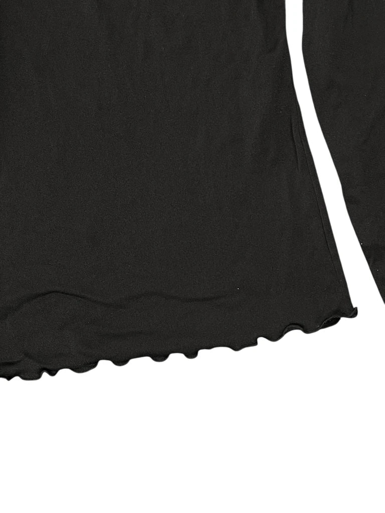 detail view, John Colt Cali Black V-Cut Vintage Top, vintage Y2K second hand piece