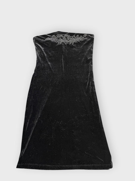 front view, Dan Seltion Velvet Tube Mini Dress, vintage Y2K second hand piece