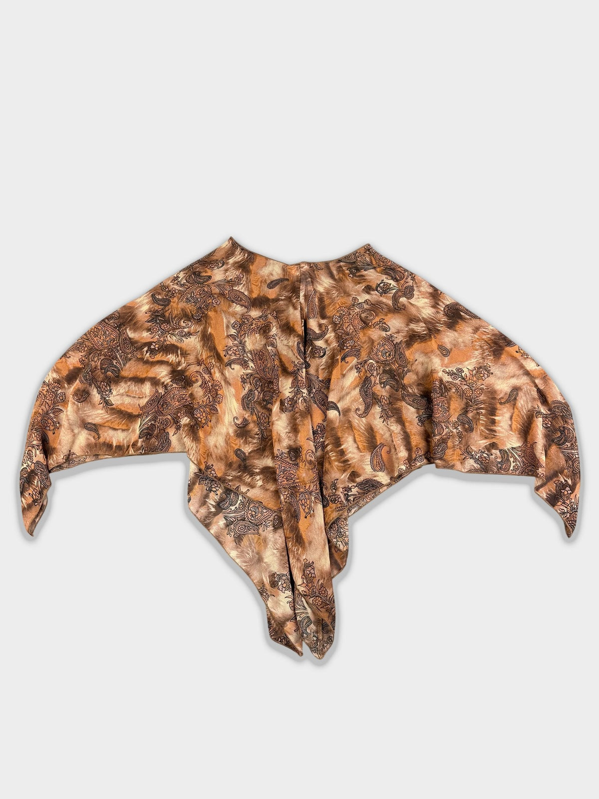 back view, ONANOFF Chiffon Wrap Top mit Paisley-Print, vintage Y2K second hand piece