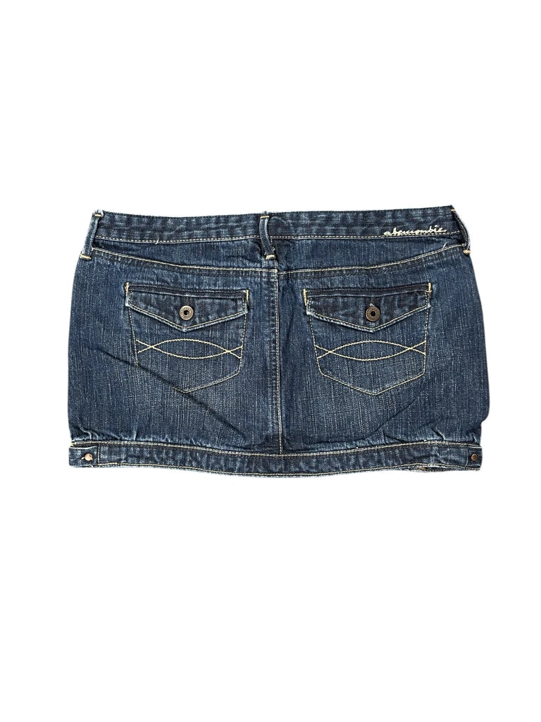 back view, Abercrombie Dark Wash Vintage Denim Skirt, vintage Y2K second hand piece