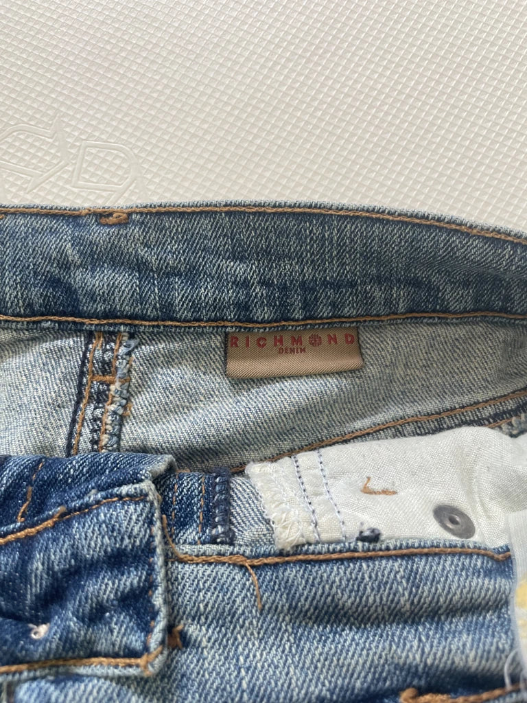 detail view, 2000s Richmond Denim Skirt, vintage Y2K second hand piece