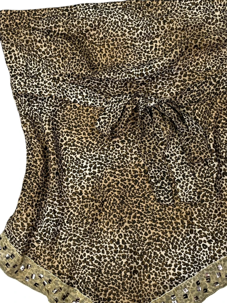 detail view, Studio Y Golden Jaguar Vintage Midi Skirt, vintage Y2K second hand piece, image 4