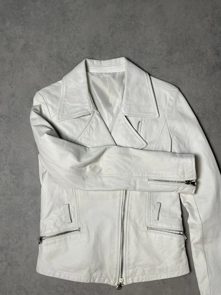 detail view, Vera Pelle Leather Jacket, vintage Y2K second hand piece
