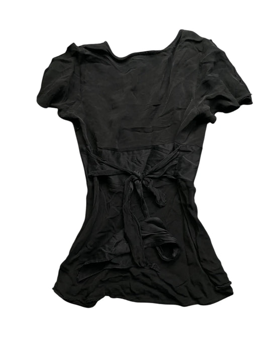 back view, Express Black Satin Empire Waist Top, vintage Y2K second hand piece