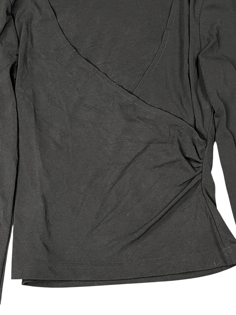 detail view, La Belle Open Chest Black Top, vintage Y2K second hand piece, image 4
