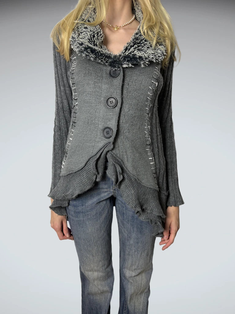 front view, Fur Jacket, vintage Y2K second hand piece