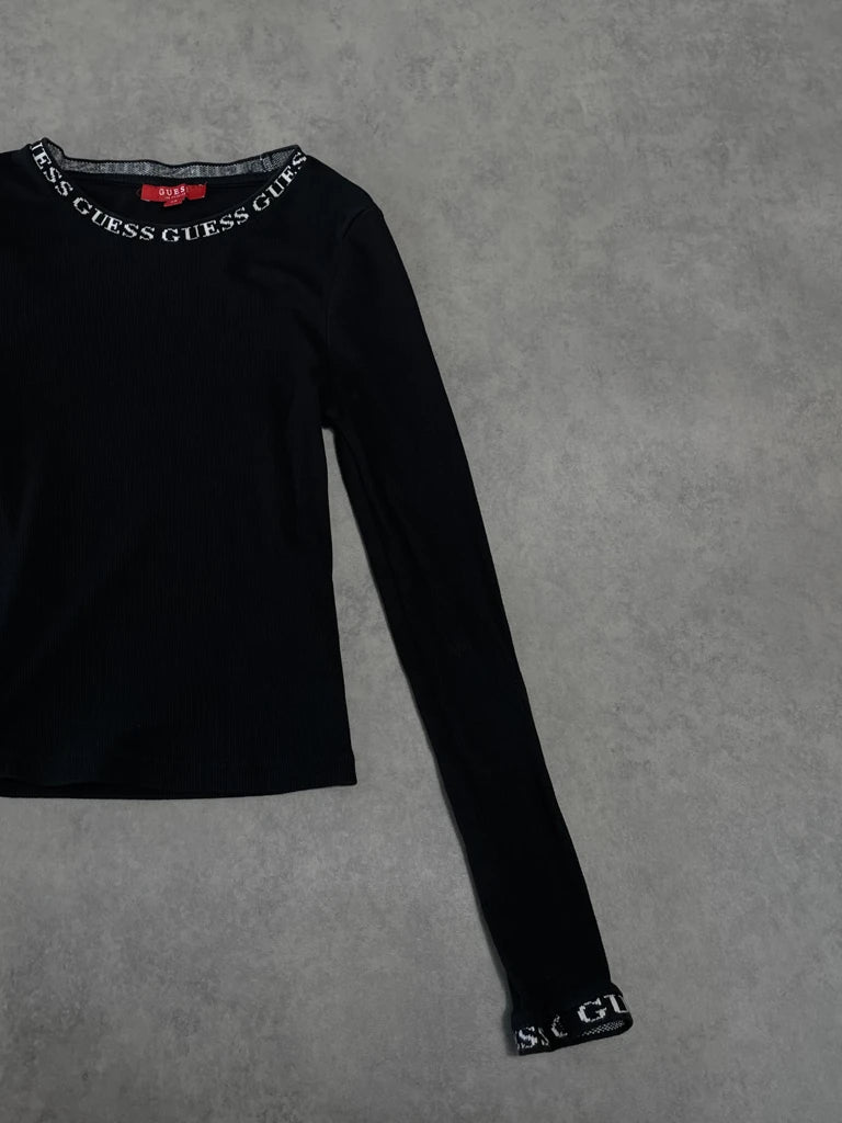 detail view, Guess Long Sleeve Top, vintage Y2K second hand piece, image 4