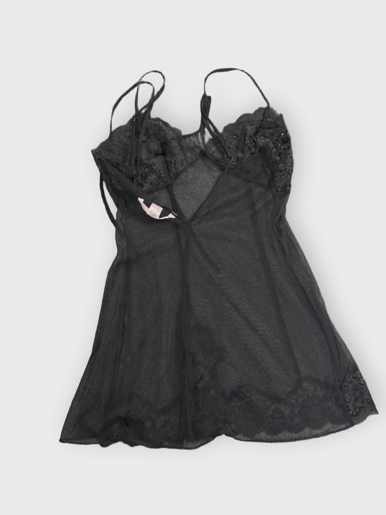 Sultry Black Lace Babydoll Lingerie Top (XS)