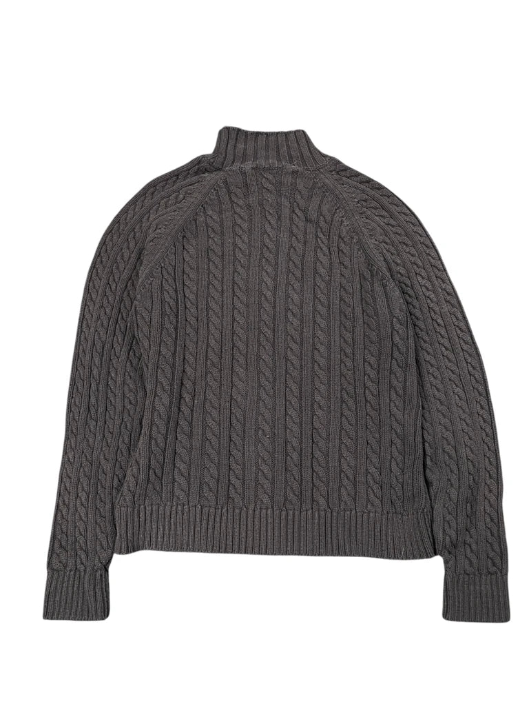 detail view, Splendor Black Cable Knit Zip Sweater, vintage Y2K second hand piece, image 4