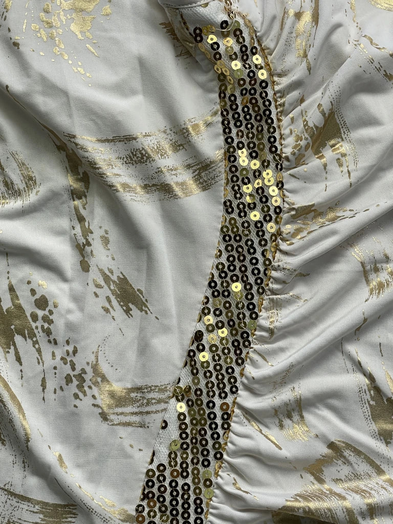 detail view, Jots White Gold Sequin Detail Racerback Top, vintage Y2K second hand piece, image 4