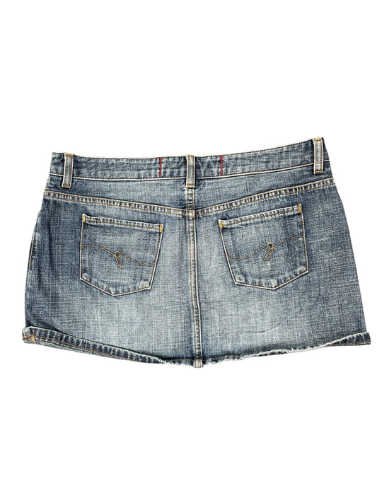 back view, Guess Vintage Blue Denim Skirt, vintage Y2K second hand piece