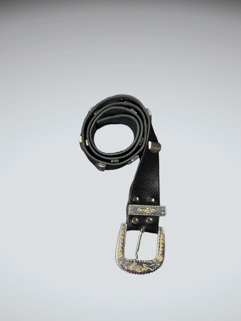detail view, Chic Rhinestone Sparkle Oval Buckle Belt (ONESIZE), vintage Y2K second hand piece, image 4