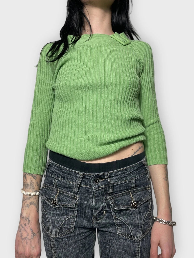 front view, Chadwick’s Green 70’s Jumper, vintage Y2K second hand piece