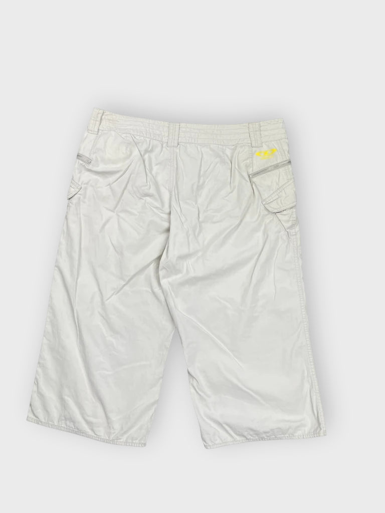 back view, DKNY Active Light Grey Zip Shorts, vintage Y2K second hand piece