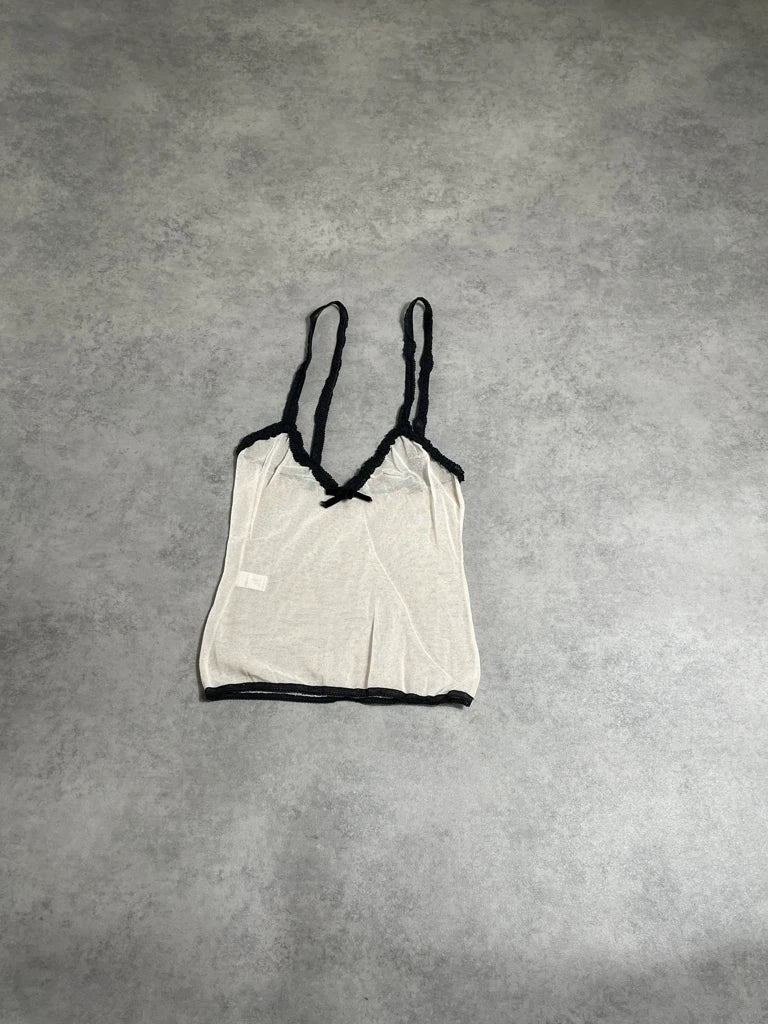 detail view, Prada see through top, vintage Y2K second hand piece, image 6