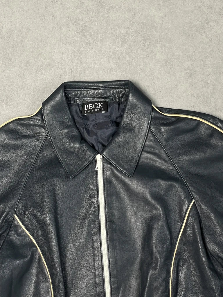 detail view, Greta Beck Leather Jacket, vintage Y2K second hand piece