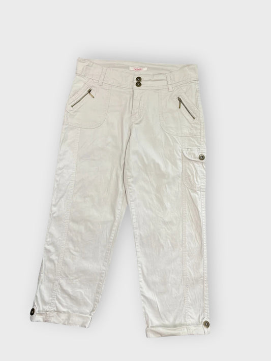 front view, Camaieu White Cargo Pants, vintage Y2K second hand piece