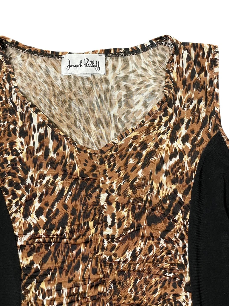 detail view, Joseph Rilkoff Wildcat Panel Leopard Top, vintage Y2K second hand piece, image 4