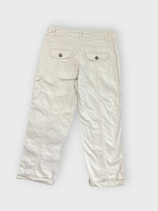 back view, Camaieu White Cargo Pants, vintage Y2K second hand piece