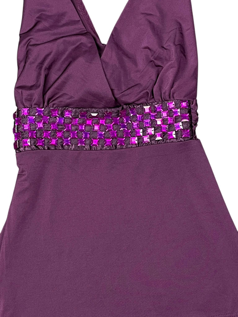 detail view, Carolina Light Purple Disco-Inspired Party Top, vintage Y2K second hand piece, image 6