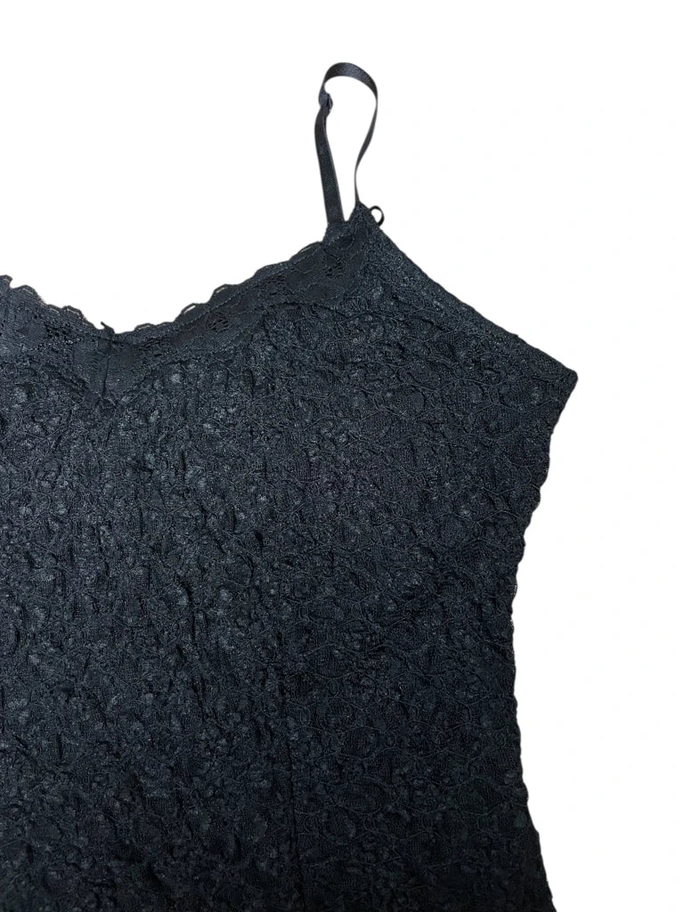 detail view, White Black midnight lace – classic cami, vintage Y2K second hand piece, image 5
