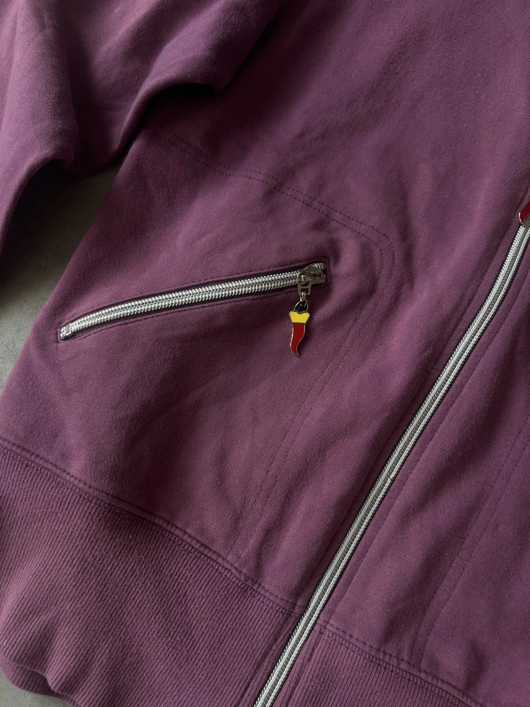 detail view, Danza Y2K Purple Zip-Up Jacket Set, vintage Y2K second hand piece