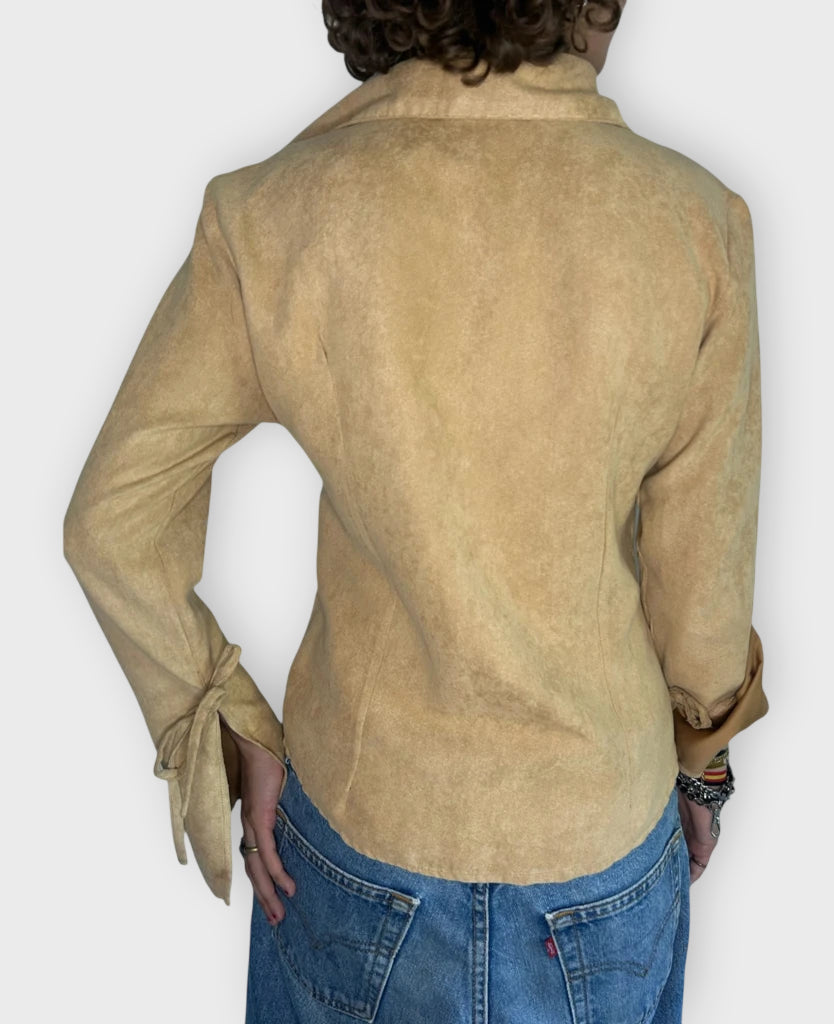 back view, V.B. Collection Beige Wide Sleeve Shirt, vintage Y2K second hand piece