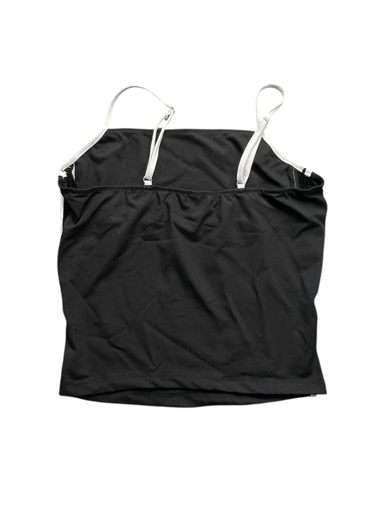 back view, Black and White Contrast Strap Top, vintage Y2K second hand piece