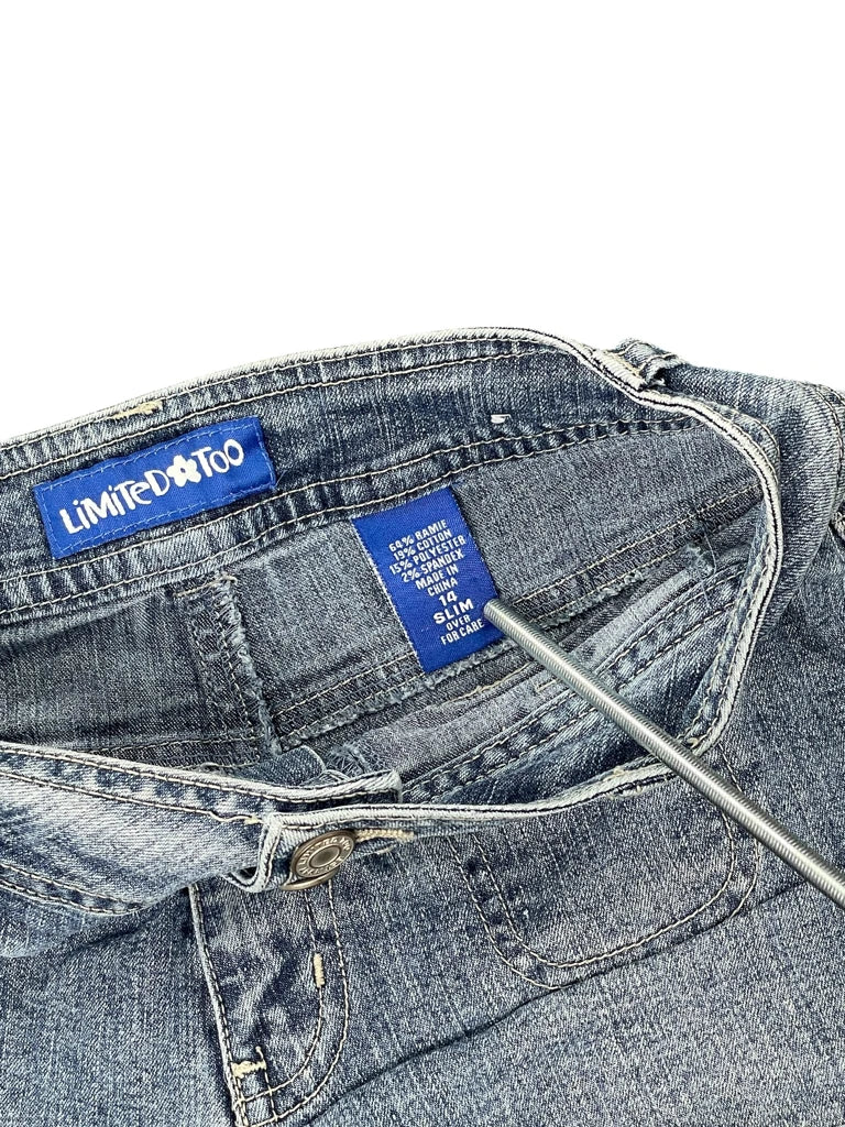 detail view, Limited Too Classic Blue Vintage Denim Pants, vintage Y2K second hand piece