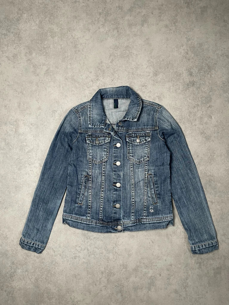 detail view, Benetton Jeans Jacket, vintage Y2K second hand piece, image 6