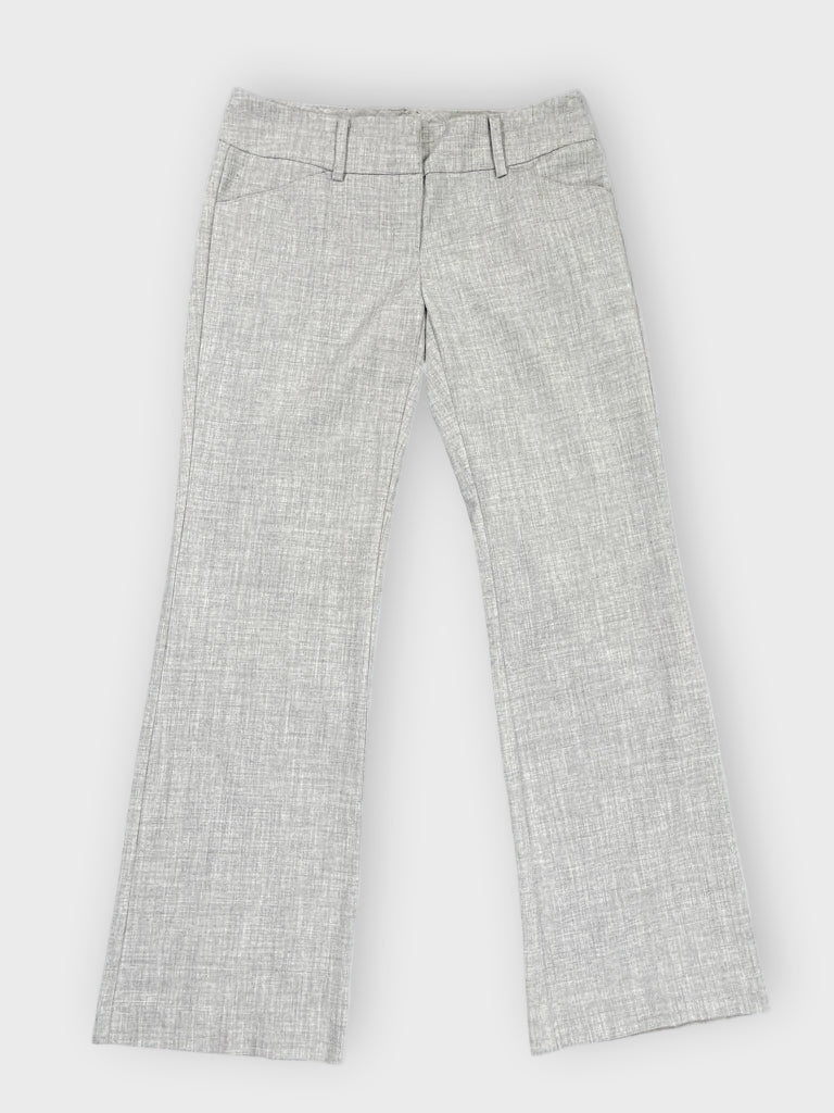front view, 7Avenue Soft Grey Wide Leg Cargo Pants with Button Detail, vintage Y2K second hand piece
