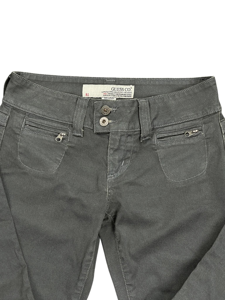 detail view, Guess Grey Low-Rise Bootcut Pants, vintage Y2K second hand piece, image 4