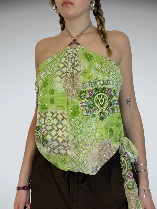 front view, Thena Halter Top, vintage Y2K second hand piece