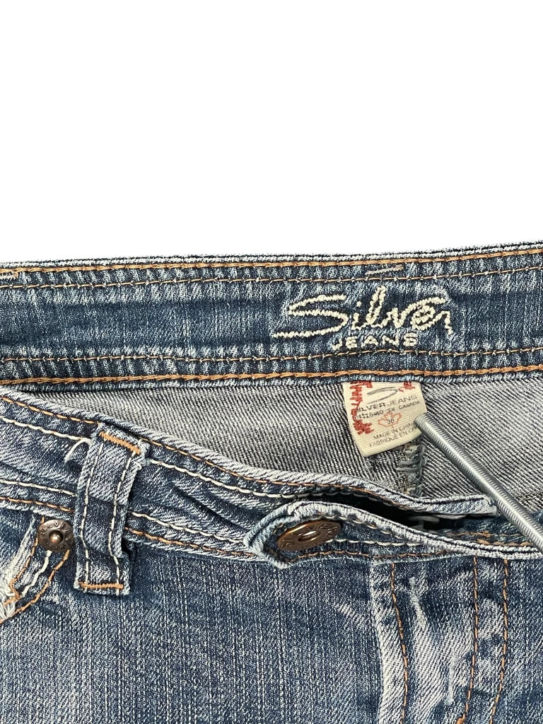 detail view, Silver Jeans Heavy Distressed Denim Hotpants, vintage Y2K second hand piece, image 5