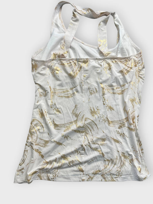 back view, Jots White Gold Sequin Detail Racerback Top, vintage Y2K second hand piece