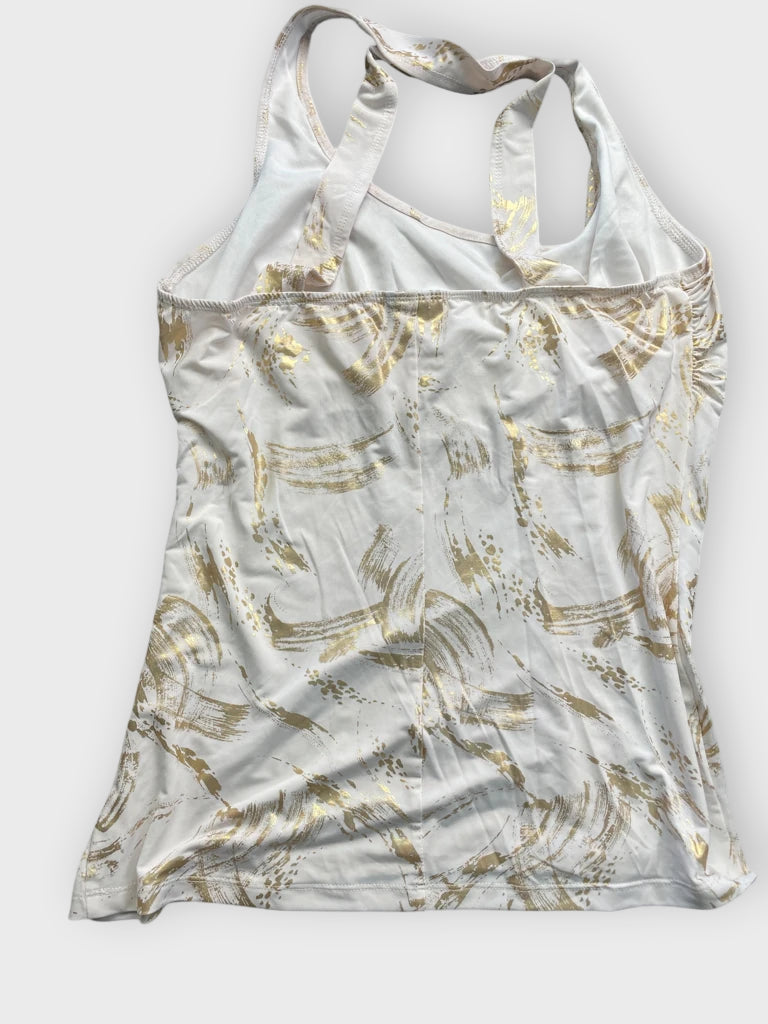 back view, Jots White Gold Sequin Detail Racerback Top, vintage Y2K second hand piece
