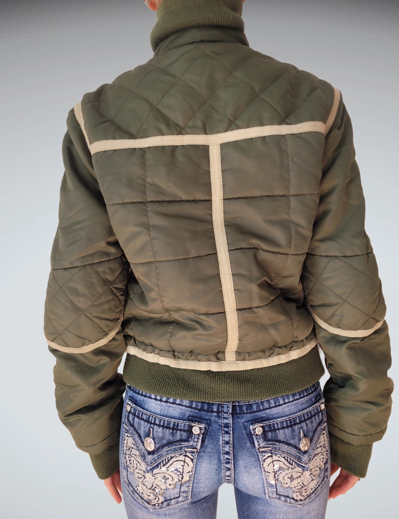 back view, Phard Green winter Jacket, vintage Y2K second hand piece
