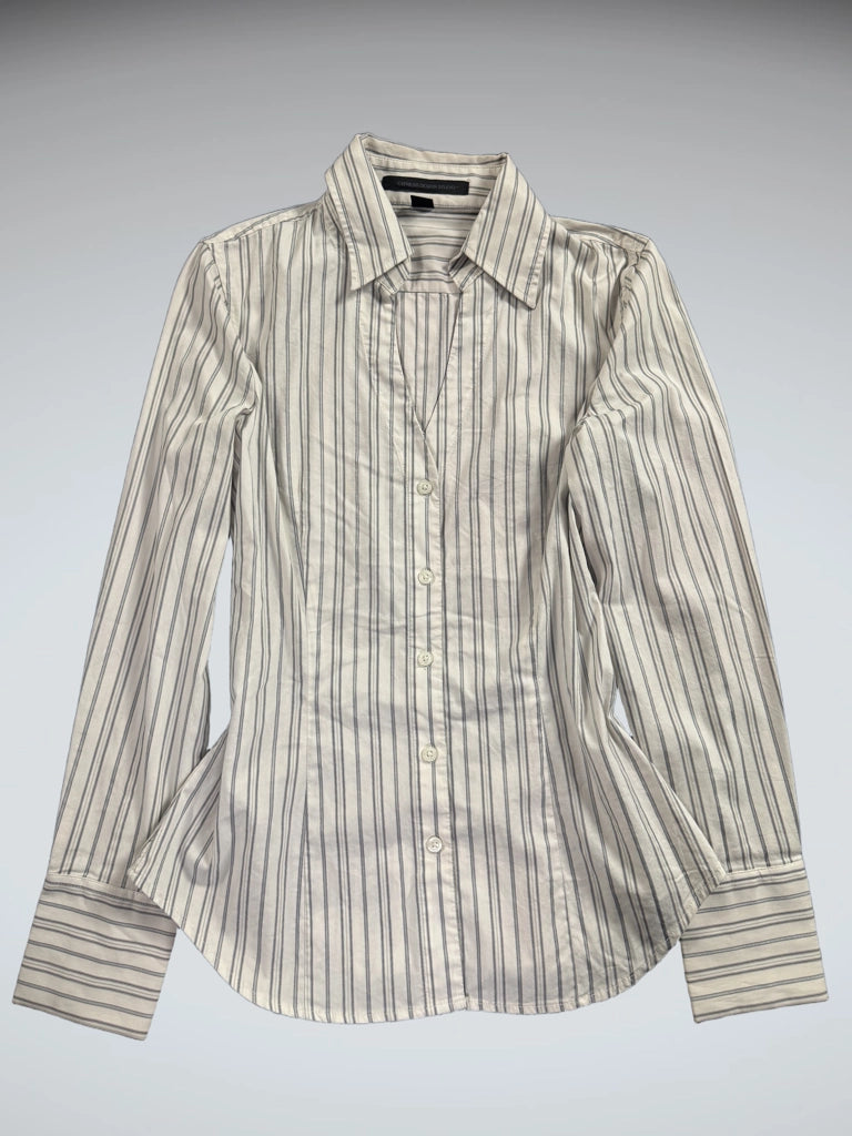 front view, Expression Classic Pinstripe Business Fitted Shirt, vintage Y2K second hand piece