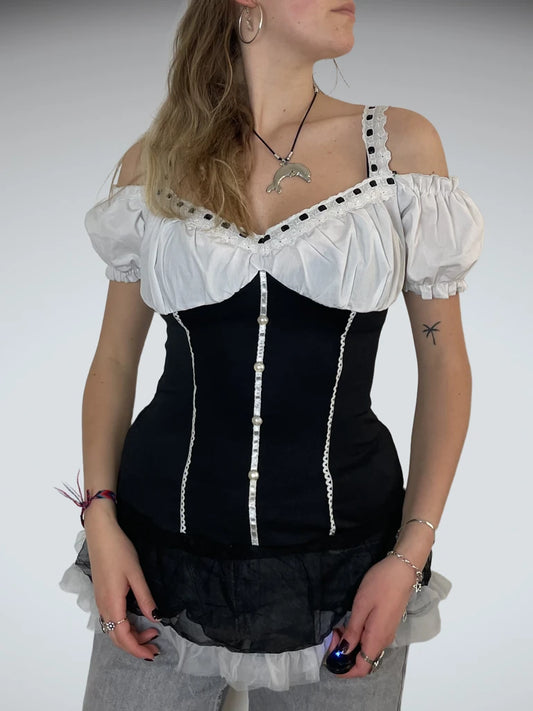 front view, Lace Top, vintage Y2K second hand piece