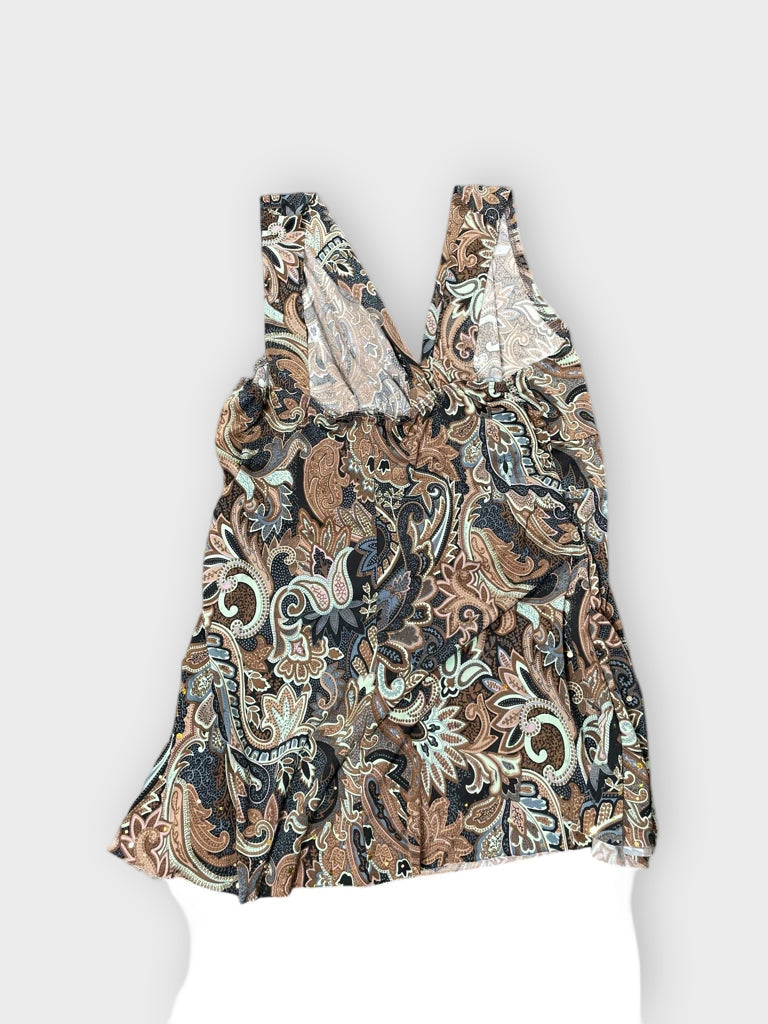 back view, Body Central Midnight Paisley Wrap Top, vintage Y2K second hand piece