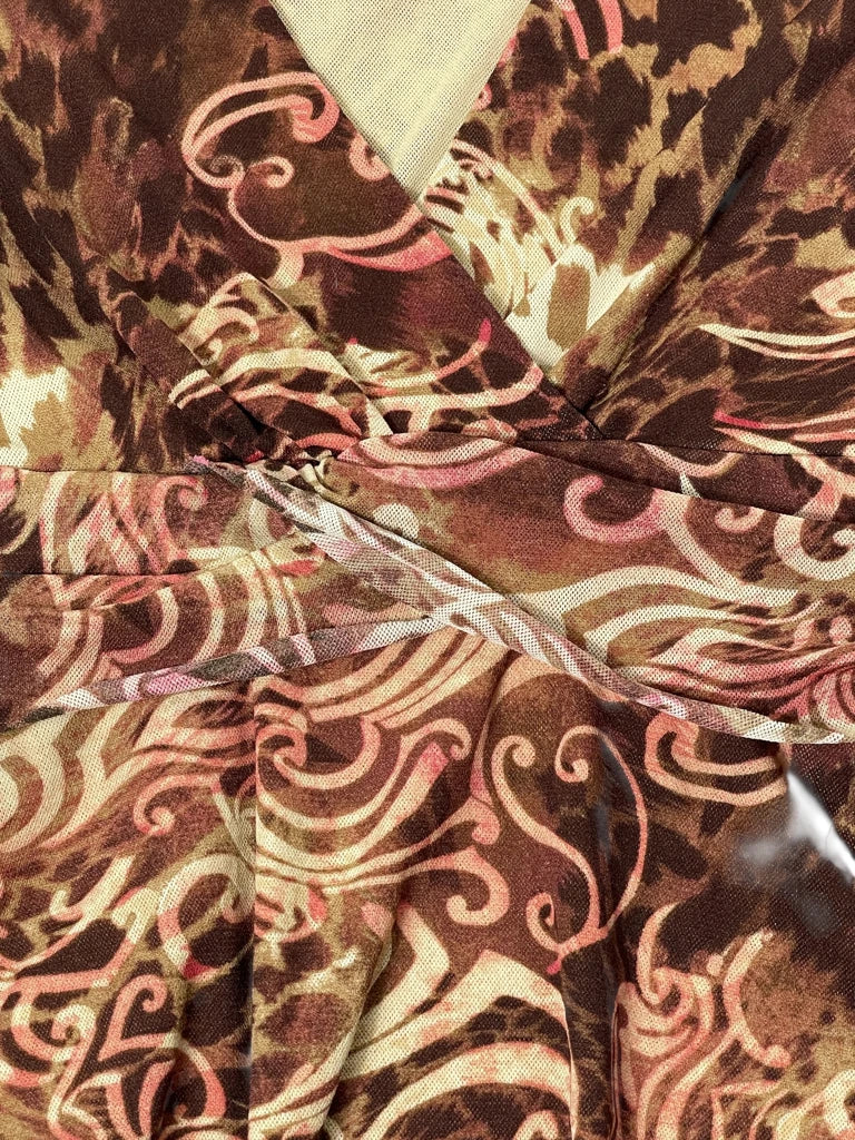 detail view, swirl mesh peplum top, vintage Y2K second hand piece, image 4
