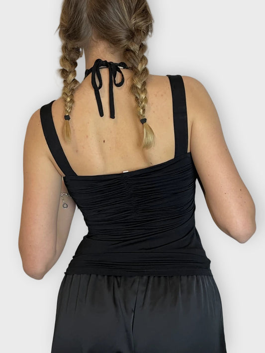 back view, Mariella Rosati Halter Top, vintage Y2K second hand piece