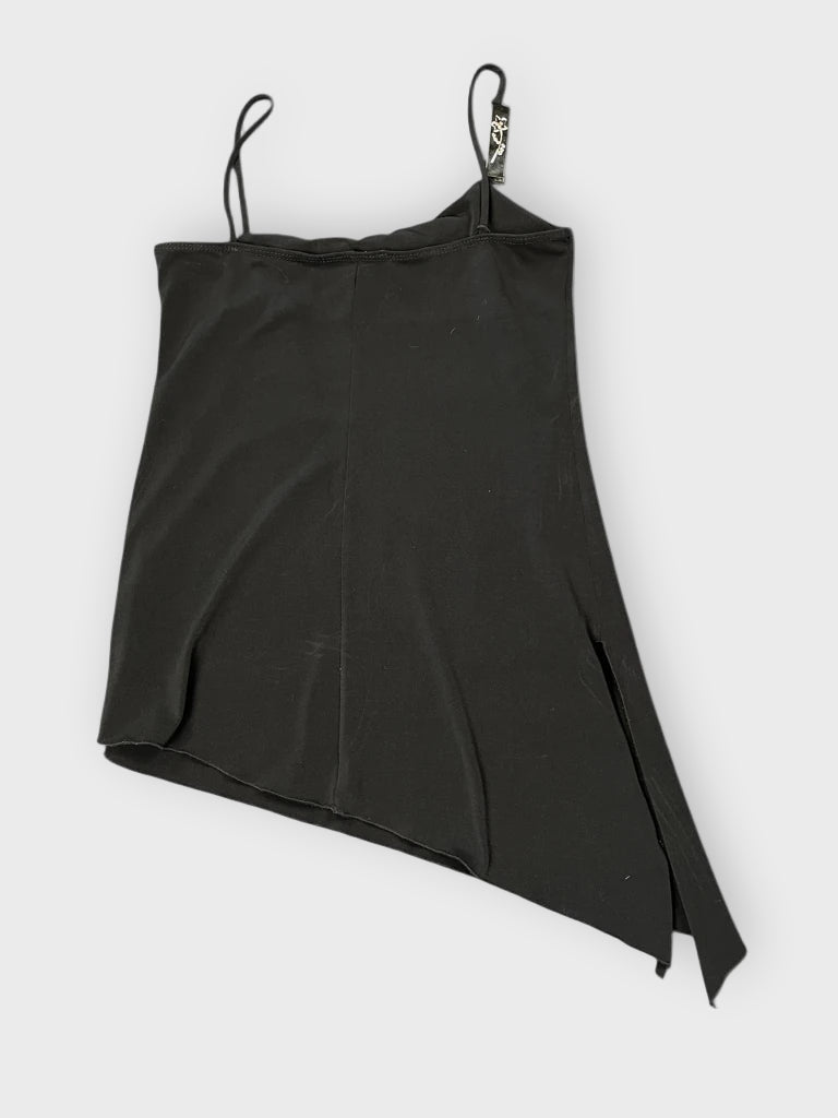back view, Siren Black Mesh Accent Top, vintage Y2K second hand piece