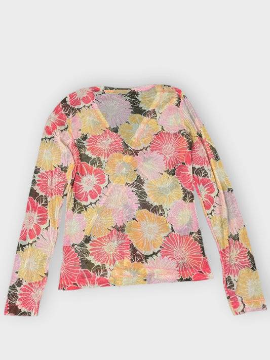 Mex Yellow Pink Flower Top (M)